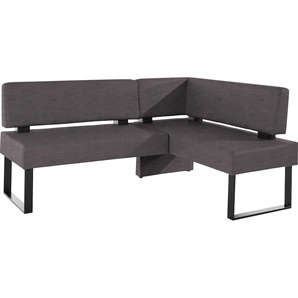 Eckbank HOME AFFAIRE Oliver mit Metallgestell, Küchenbank, schwarz (schwarz (arizona 4420), schwarz), B:220cm H:89cm T:160cm, Massivholz, Holzwerkstoff, Polyester, Sitzbänke, verschiedene Bezüge Cord Esszimmerbank OTTOs Choice, Topseller
