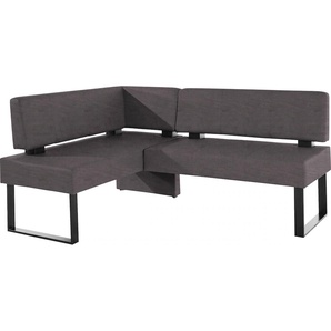 Eckbank HOME AFFAIRE Oliver mit Metallgestell, Küchenbank, schwarz (schwarz (arizona 4420), schwarz), B:220cm H:89cm T:160cm, Massivholz, Holzwerkstoff, Polyester, Sitzbänke, verschiedene Bezüge Cord Esszimmerbank OTTOs Choice, Topseller