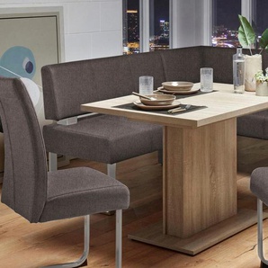 Eckbank HOME AFFAIRE Rab, braun (dunkelbraun (capulet 4007), silberfarben), B:180cm H:88cm T:140cm, Polyester, Sitzbänke, in 2 Breiten (180 oder 200 cm), Bezug in verschiedenen Qualitäten, Topseller