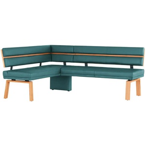 Eckbank Leder - blau - Materialmix - 203 cm - 88 cm - cm 157,0 | Möbel Kraft