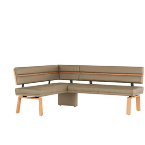Eckbank Leder - braun - Materialmix - 203 cm - 88 cm - cm 157,0 | Möbel Kraft