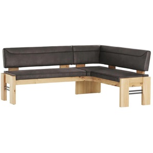 Eckbank massiv - braun - Materialmix - 203 cm - 90 cm - cm 163,0 | Möbel Kraft