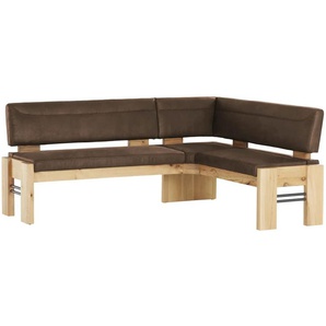 Eckbank massiv - braun - Materialmix - 203 cm - 90 cm - cm 163,0 | Möbel Kraft