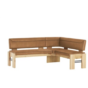 Eckbank massiv - braun - Materialmix - 203 cm - 90 cm - cm 163,0 | Möbel Kraft