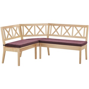 Woodford Eckbank massiv Olivia ¦ rot ¦ Maße (cm): H: 90