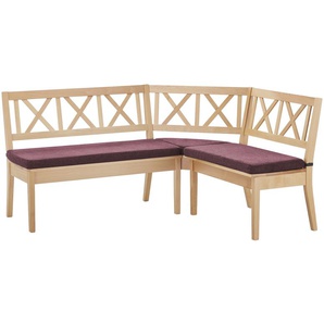 Woodford Eckbank massiv Olivia ¦ rot ¦ Maße (cm): H: 90