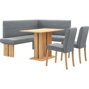 Eckbankgruppe HOME AFFAIRE Emma Sitzmöbel-Sets Gr. B/H: 185 cm x 90 cm, Microfaser, Langer schenkel links, grau (grau (romeo 8033)) Eckbankgruppen