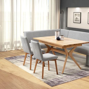 Eckbankgruppe HOME AFFAIRE London Sitzmöbel-Sets Gr. B/H/T: 240 cm x 90 cm x 172 cm, Strukturstoff-Struktur grob, langer Schenkel rechts, grau Eckbankgruppen Eckbank mit Wellenunterfederung im Sitz, langer Schenkel Breite 240 cm