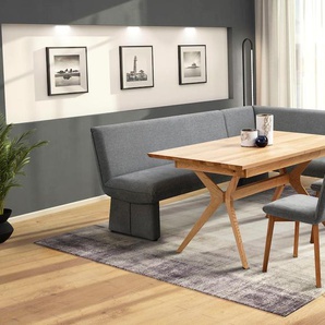 Eckbankgruppe HOME AFFAIRE London Sitzmöbel-Sets Gr. B/H/T: 240 cm x 90 cm x 172 cm, Strukturstoff-Struktur fein, langer Schenkel links, grau Eckbankgruppen Eckbank mit Wellenunterfederung im Sitz, langer Schenkel Breite 240 cm