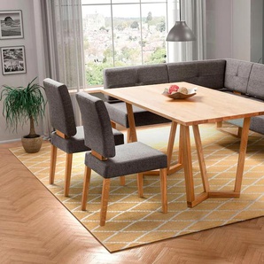 Eckbankgruppe HOME AFFAIRE Ponza Eckbank Küchenbank BESTSELLER, braun (braun, eiche geölt), langer Schenkel rechts, Sitzmöbel-Sets, Sitzgruppe Esszimmer Stühle Tisch und Bank bequem gepolstert, Topseller