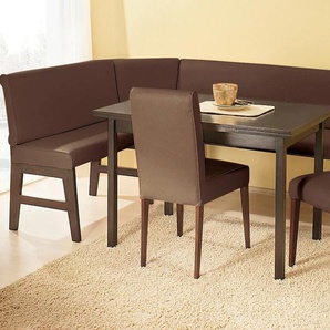 Eckbankgruppe HOME AFFAIRE Susanne Sitzmöbel-Sets Gr. B/H/T: 156 cm x 89 cm x 122 cm, Microfaser, braun (wengefarben, mocca) Eckbankgruppe Eckbankgruppen Sitzmöbel-Sets Eckbank langer Schenkel 156 oder 205 cm, wahlweise rechts links