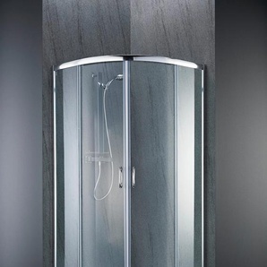 Eckdusche WELLTIME Summer, grau (chromfarben), B:80cm H:185cm T:80cm, Duschkabinen, mit großem Verstellbereich, Duschabtrennung mit Schiebetüren