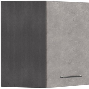 Eckhängeschrank HELD MÖBEL Tulsa Schränke Gr. B/H/T: 60 cm x 57 cm x 60 cm, 1 St., grau (betonfarben hell) Hängeschränke 60 cm breit, 1 Tür, schwarzer Metallgriff, hochwertige MDF Front