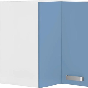 Eckhängeschrank WIHO KÜCHEN Husum Schränke Gr. B/H/T: 60 cm x 56,5 cm x 35 cm, 2 St., blau (front: himmelblau, korpus: weiß) Hängeschränke 60 cm breit