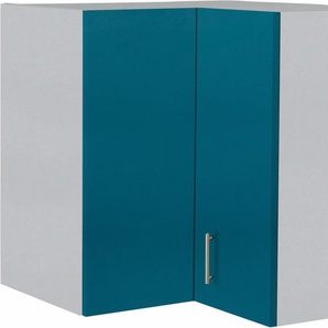 Eckhängeschrank WIHO KÜCHEN Kiel Schränke Gr. B/H/T: 60 cm x 56,5 cm x 35 cm, 2 St., blau (ozeanblau) Hängeschränke 60 cm breit