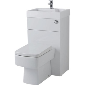 Hudson Reed - Eckige Toilette mit Spülkasten und integriertem Waschbecken