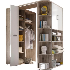 Eckkleiderschrank BEGABINO Corner, weiß (sandeichefarben, weiß), Schränke, begehbar, Topseller