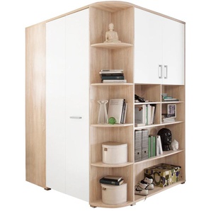 Eckkleiderschrank BEGABINO Corner, weiß (struktureichefarben hell, weiß), Schränke, begehbar, Topseller