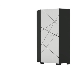 Eckkleiderschrank - grau - Materialmix - 96,7 cm - 200 cm - cm 96,7 | Möbel Kraft