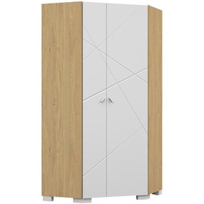 Eckkleiderschrank - holzfarben - Materialmix - 96,7 cm - 200 cm - 96,7 cm | Möbel Kraft