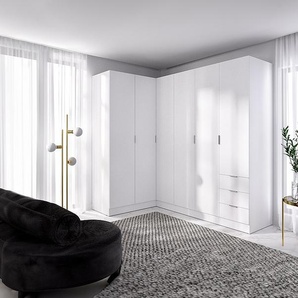 Eckkleiderschrank mit 6 Türen & 3 Schubladen - 213 cm - Weiß - LISTOWEL