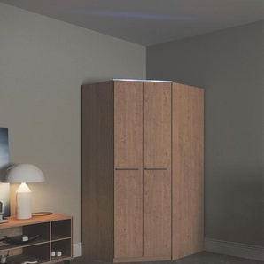 Eckkleiderschrank PRIESS Barcelona Kleiderschrank Ecklösung Raumwunder, braun (edelbuchefarben), B:95cm H:193cm T:95cm, Holzwerkstoff, Schränke, in 2 Tiefen Schrank Eckschrank Garderobe, Topseller