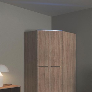 Eckkleiderschrank PRIESS Barcelona Kleiderschrank Ecklösung Raumwunder, braun (struktureichefarben hell), B:95cm H:193cm T:95cm, Holzwerkstoff, Schränke, in 2 Tiefen Schrank Eckschrank Garderobe, Topseller