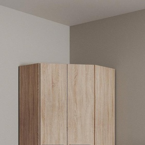 Eckkleiderschrank PRIESS Barcelona Kleiderschrank Ecklösung Raumwunder, braun (struktureichefarben hell), B:78cm H:193cm T:78cm, Holzwerkstoff, Schränke, in 2 Tiefen Schrank Eckschrank Garderobe, Topseller