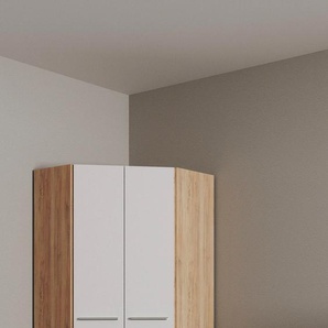 Eckkleiderschrank PRIESS Barcelona Kleiderschrank Ecklösung Raumwunder, weiß (eichefarben artisan, weiß), B:78cm H:193cm T:78cm, Holzwerkstoff, Schränke, in 2 Tiefen Schrank Eckschrank Garderobe, Topseller