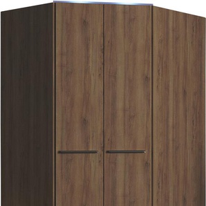 Eckkleiderschrank PRIESS Barcelona Kleiderschrank Ecklösung Raumwunder Schränke Gr. B/H/T: 95 cm x 193 cm x 95 cm, Tiefe Seitenteil 54 cm, mit Beleuchtung, braun (eichefarben artisan) Eckschränke in 2 Tiefen Schrank Eckschrank Garderobe