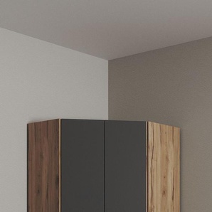 Eckkleiderschrank PRIESS Barcelona Kleiderschrank Ecklösung Raumwunder, schwarz (astkernbuche, schwarz), B:78cm H:193cm T:78cm, Holzwerkstoff, Schränke, in 2 Tiefen Schrank Eckschrank Garderobe, Topseller