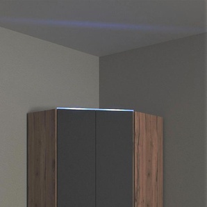 Eckkleiderschrank PRIESS Barcelona Kleiderschrank Ecklösung Raumwunder, schwarz (astkernbuche, schwarz), B:78cm H:193cm T:78cm, Holzwerkstoff, Schränke, in 2 Tiefen Schrank Eckschrank Garderobe, Topseller