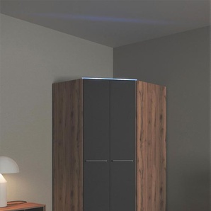 Eckkleiderschrank PRIESS Barcelona Kleiderschrank Ecklösung Raumwunder, schwarz (astkernbuche, schwarz), B:95cm H:193cm T:95cm, Holzwerkstoff, Schränke, in 2 Tiefen Schrank Eckschrank Garderobe, Topseller
