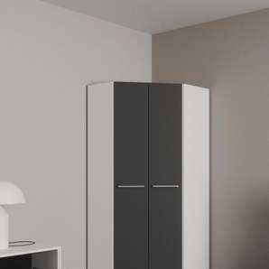 Eckkleiderschrank PRIESS Barcelona Kleiderschrank Ecklösung Raumwunder, schwarz-weiß (weiß, schwarz), B:78cm H:193cm T:78cm, Holzwerkstoff, Schränke, in 2 Tiefen Schrank Eckschrank Garderobe, Topseller