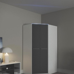 Eckkleiderschrank PRIESS Barcelona Kleiderschrank Ecklösung Raumwunder, schwarz-weiß (weiß, schwarz), B:95cm H:193cm T:95cm, Holzwerkstoff, Schränke, in 2 Tiefen Schrank Eckschrank Garderobe, Topseller