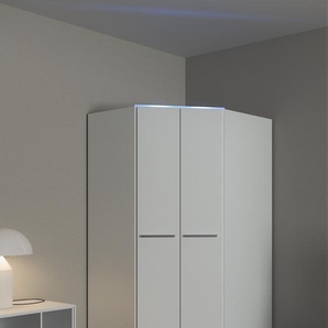 Eckkleiderschrank PRIESS Barcelona Kleiderschrank Ecklösung Raumwunder, weiß, B:95cm H:193cm T:95cm, Holzwerkstoff, Schränke, in 2 Tiefen Schrank Eckschrank Garderobe, Topseller