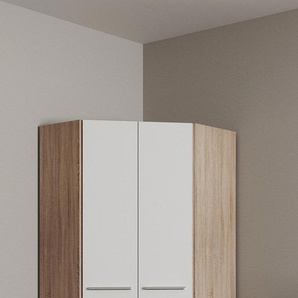 Eckkleiderschrank PRIESS Barcelona Kleiderschrank Ecklösung Raumwunder, weiß (struktureichefarben hell, weiß), B:78cm H:193cm T:78cm, Holzwerkstoff, Schränke, in 2 Tiefen Schrank Eckschrank Garderobe, Topseller