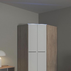 Eckkleiderschrank PRIESS Barcelona Kleiderschrank Ecklösung Raumwunder, weiß (struktureichefarben hell, weiß), B:95cm H:193cm T:95cm, Holzwerkstoff, Schränke, in 2 Tiefen Schrank Eckschrank Garderobe, Topseller