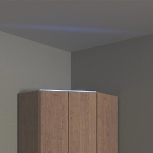 Eckkleiderschrank PRIESS Barcelona Schränke Gr. B/H/T: 78 cm x 193 cm x 78 cm, Tiefe Seitenteil 36 cm, mit Beleuchtung, braun (edelbuchefarben) Eckschränke in 2 Tiefen