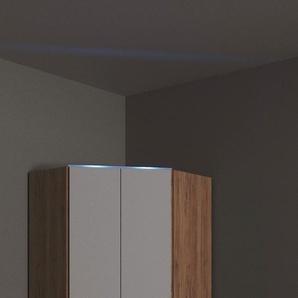 Eckkleiderschrank PRIESS Barcelona Schränke Gr. B/H/T: 78 cm x 193 cm x 78 cm, Tiefe Seitenteil 36 cm, mit Beleuchtung, weiß (eichefarben artisan, weiß) Eckschränke in 2 Tiefen