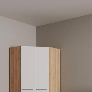 Eckkleiderschrank PRIESS Barcelona Schränke Gr. B/H/T: 78 cm x 193 cm x 78 cm, Tiefe Seitenteil 36 cm, ohne Beleuchtung, weiß (eichefarben artisan, weiß) Eckschränke in 2 Tiefen