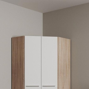 Eckkleiderschrank PRIESS Barcelona Schränke Gr. B/H/T: 78 cm x 193 cm x 78 cm, Tiefe Seitenteil 36 cm, ohne Beleuchtung, weiß (struktureichefarben hell, weiß) Eckschränke in 2 Tiefen