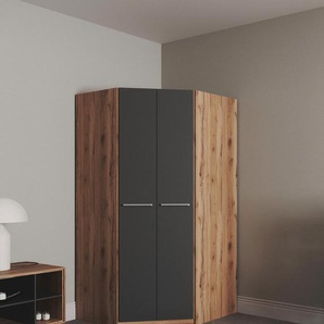Eckkleiderschrank PRIESS Barcelona Schränke Gr. B/H/T: 95 cm x 193 cm x 95 cm, Tiefe Seitenteil 54 cm, ohne Beleuchtung, schwarz (astkernbuche, schwarz) Eckschränke in 2 Tiefen