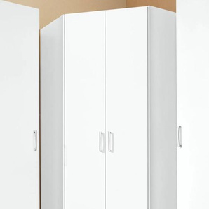 Eckkleiderschrank PRIESS Bilbao Schränke Gr. H/T: 193 cm x 36 cm, Front glatt, weiß Eckschränke