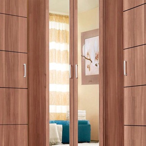 Eckkleiderschrank PRIESS Bilbao Schränke Gr. H/T: 193 cm x 36 cm, mit Spiegeltüren, braun (nussbaumfarben) Eckschränke Schränke