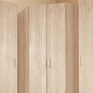 Eckkleiderschrank PRIESS Bilbao Schränke Gr. H/T: 193 cm x 54 cm, Front glatt, braun (struktureichefarben hell) Eckschränke Schränke