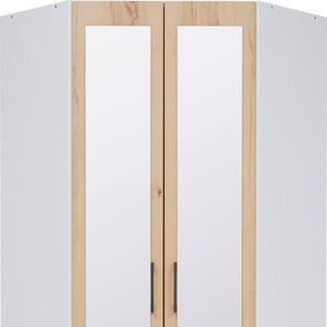 Eckkleiderschrank PRIESS Lissabon Schränke Gr. B/H/T: 78 cm x 193 cm x 36 cm, 2 St., Komplettausführung, braun (lichtweiß, astkernbuche) Eckschränke