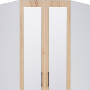 Eckkleiderschrank PRIESS Lissabon Schränke Gr. B/H/T: 78 cm x 193 cm x 36 cm, 2 St., Komplettausführung, braun (lichtweiß, astkernbuche) Eckschränke