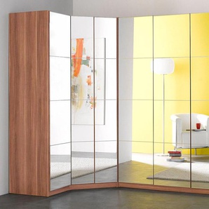 Eckkleiderschrank PRIESS Malaga Schränke Gr. H: 193 cm, 2 St., braun (nussbaumfarben) Eckkleiderschrank Kleiderschrank Eckschränke Schränke