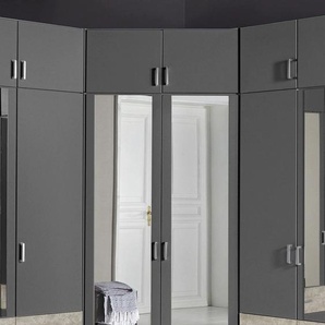 Eckkleiderschrank RAUCH Bremen Schränke Gr. H/T: 199 cm x 118 cm, grau (graumetallic, betonfarben) Eckkleiderschrank Kleiderschrank Eckschränke Schränke